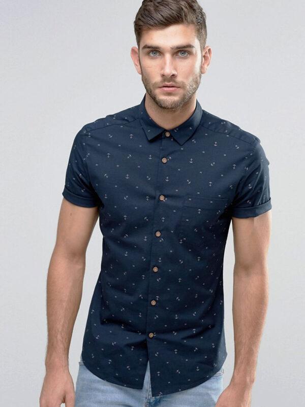 Men’s Classic Blue Half Sleeve Shirt
